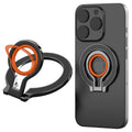 CCSmall for Magnetic Phone Grip Holder for MagSafe Accessories [2024 Upgrade] Detachable Phone Ring Holder Stand Silicone Ring Adjustable Kickstand for iPhone 15/14/13/12/Samsung/Google 8D Orange