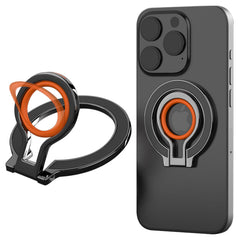 CCSmall for Magnetic Phone Grip Holder for MagSafe Accessories [2024 Upgrade] Detachable Phone Ring Holder Stand Silicone Ring Adjustable Kickstand for iPhone 15/14/13/12/Samsung/Google 8D Orange