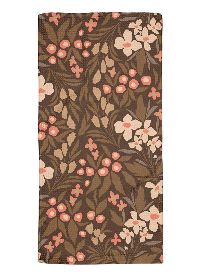 GEOMETRY Bar Towel - Quick Dry Microfiber Cloth Fall Kitchen Towels - Fall Dish Towel for Kitchen Drying - Premium Quick Dry Towel (Floral Fall 12