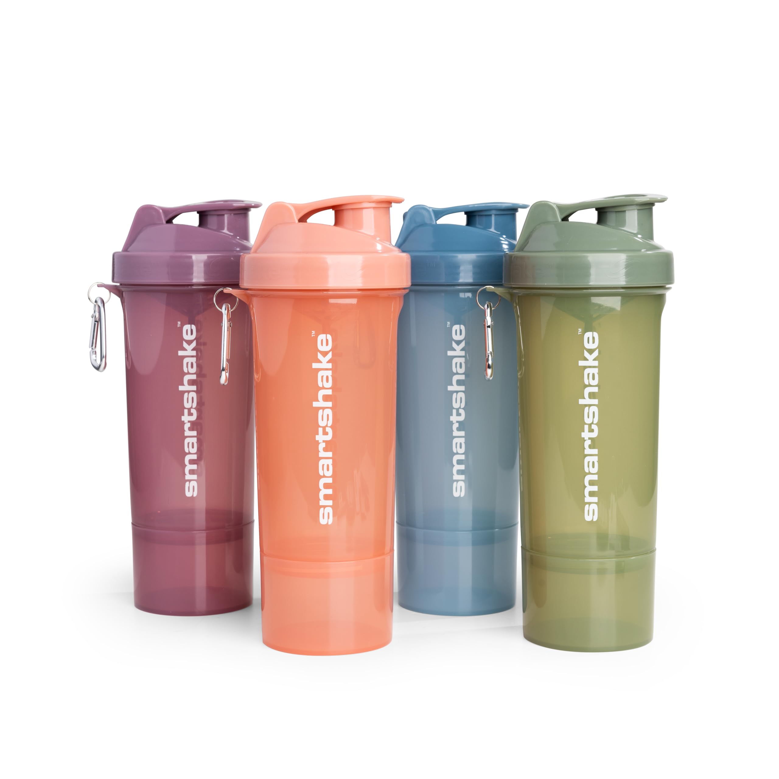 Smartshake Protein Shaker Bottle for Protein Mixes - 4 Pack - 13.5 oz | Leak Proof Shaker Cups for Protein Shakes | Blender Bottle Shaker | Protein Shaker Bottle Pack | Storage Container â€“ Multicolor