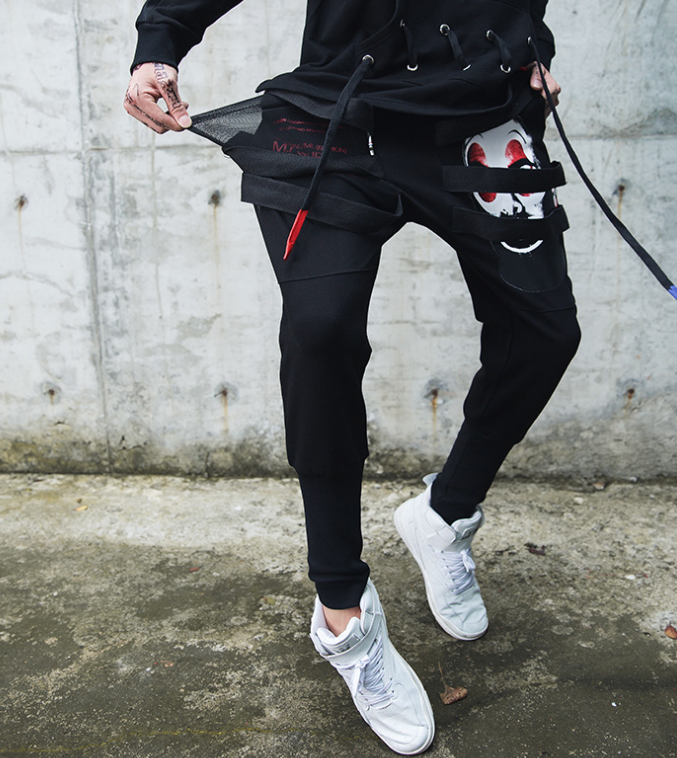 Woven Strap Joggers, Harem Pants, Casual Trousers