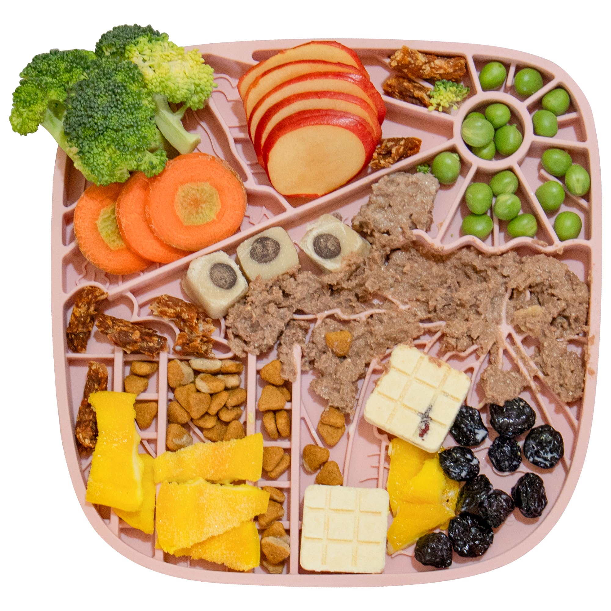 Puzzle Feeder Dog Lick MatFreezable Dog Enrichment Toys for Mental Stimulation and Anxiety Relief Silicone Lick Mat for Dogs and Cats Dog Slow Feeder That Supports All Types of FoodPink