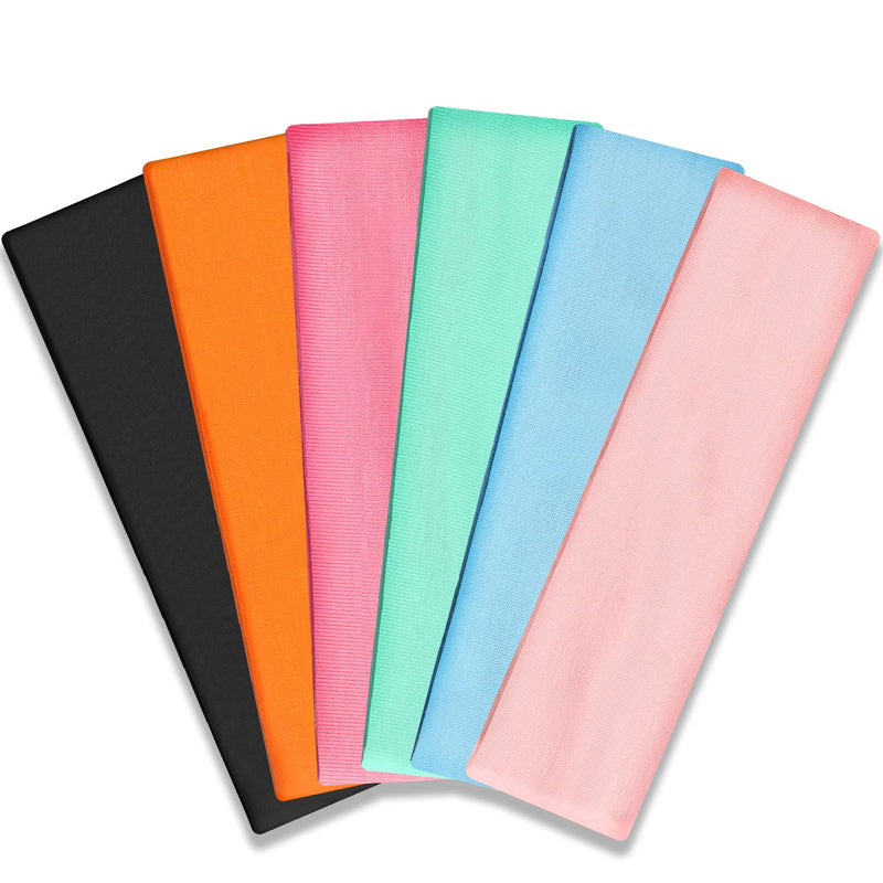 IVARYSS Workout Headbands for Women Non Slip Premium Stretchy Soft Fabric Head Bands for Womens Hair Wear for Yoga Running Sport 6 Pack Multi Color